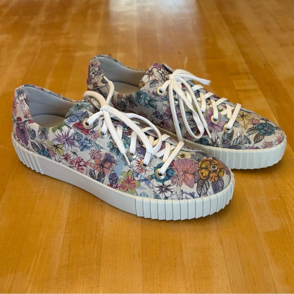 Romika suede floral sneakers boho rubber low platform NEW by Josef Seibel comfy - Picture 9 of 13